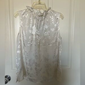 White Satin Ann Taylor Blouse